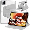 Case + Tempered Glass for Xiaomi Pad 8 /8 Pro/7/7 Pro/9, 360° Rotating Case with Stylus Holder - Grey