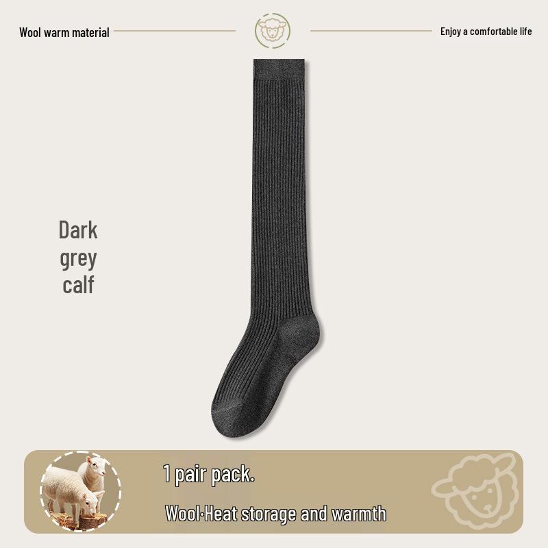 Wool Over-the-Knee Stripe Socks - Slim, Warm, Thigh-Length for Autumn & Winter