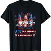 Lustige Zwerge Gartenzwerge Fröhliche Tag der Arbeit Party Amerikanische Flagge T-Shirt