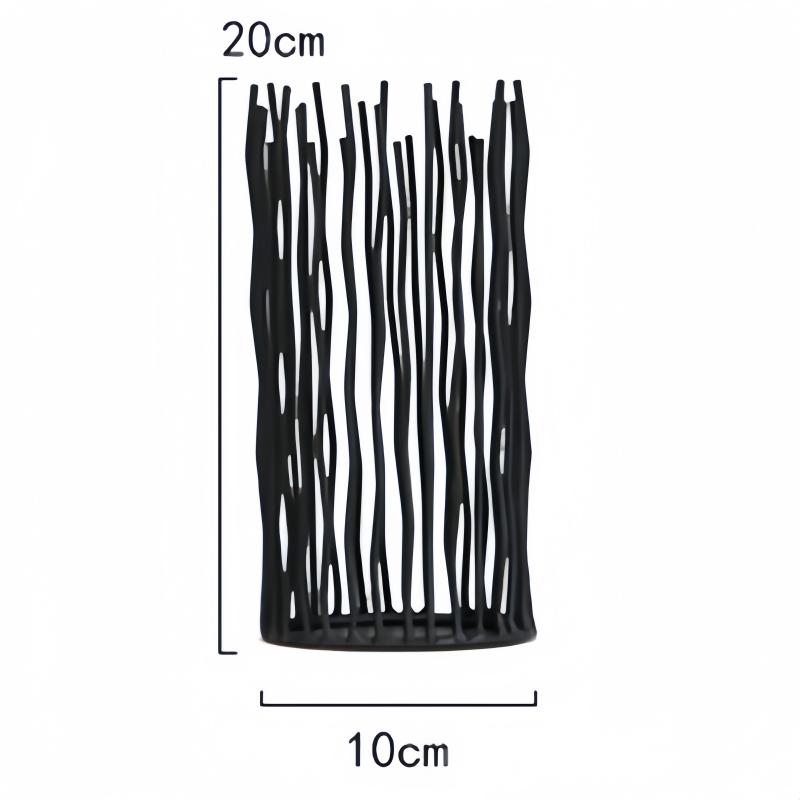 Nordic Style Luxury Abstract Pen Container Iron Cylinder Candle Holder Lantern Home Desktop Decoration Wedding Party Ornaments