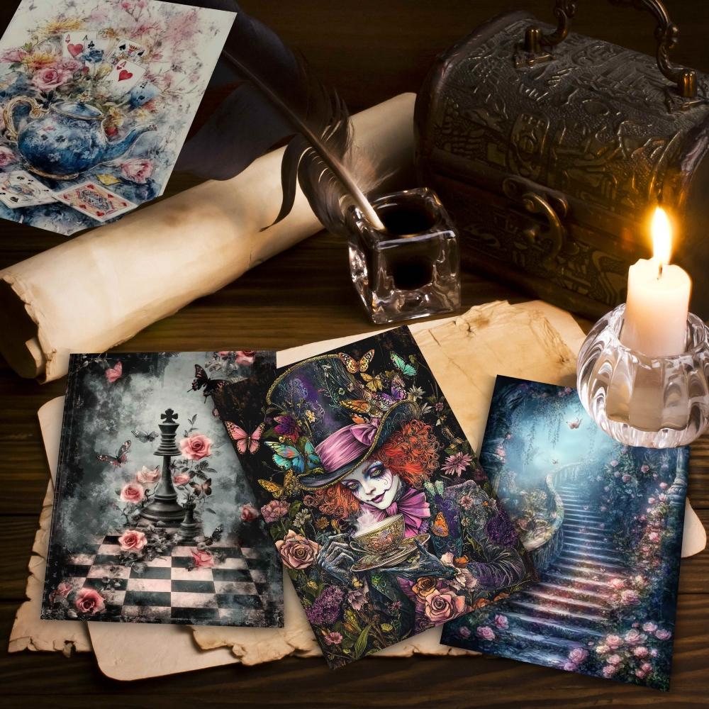 32pcs, Retro and Mysterious Postcards, Beautiful and Elegant, Roses, Clowns, Girls, Mailing Cards, Festival Cards