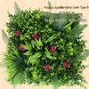 Eucalyptus Artificial Plant Wall Decoration - Greenery Background with Faux Flowers and Lawn Grass Turf