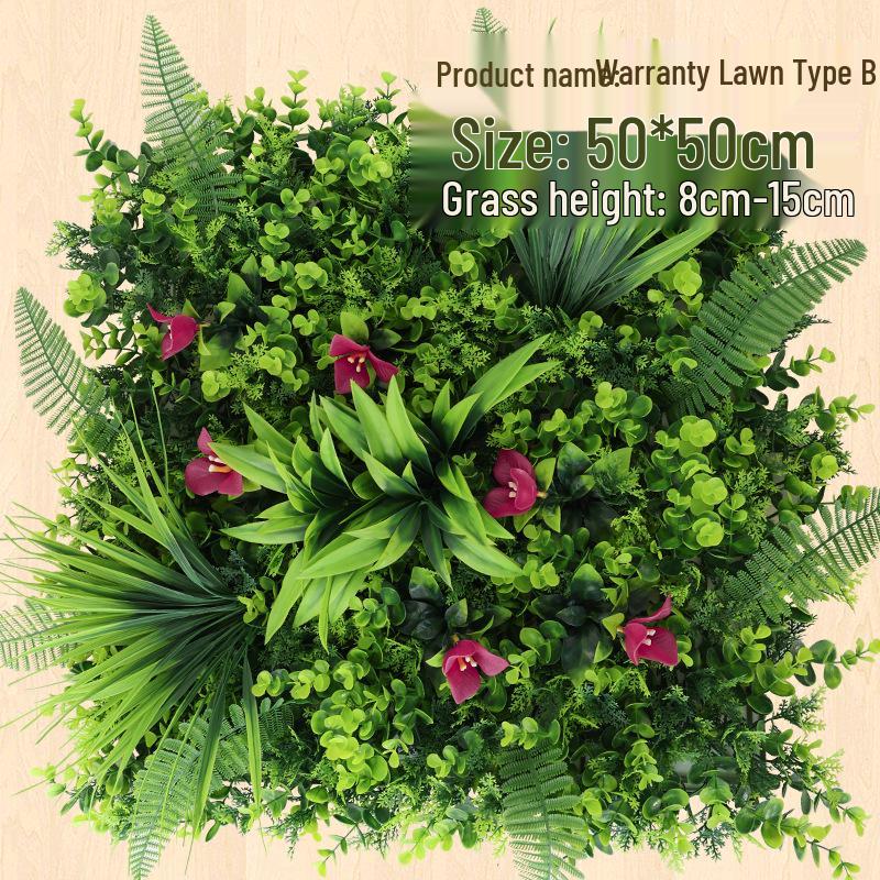 Eucalyptus Artificial Plant Wall Decoration - Greenery Background with Faux Flowers and Lawn Grass Turf