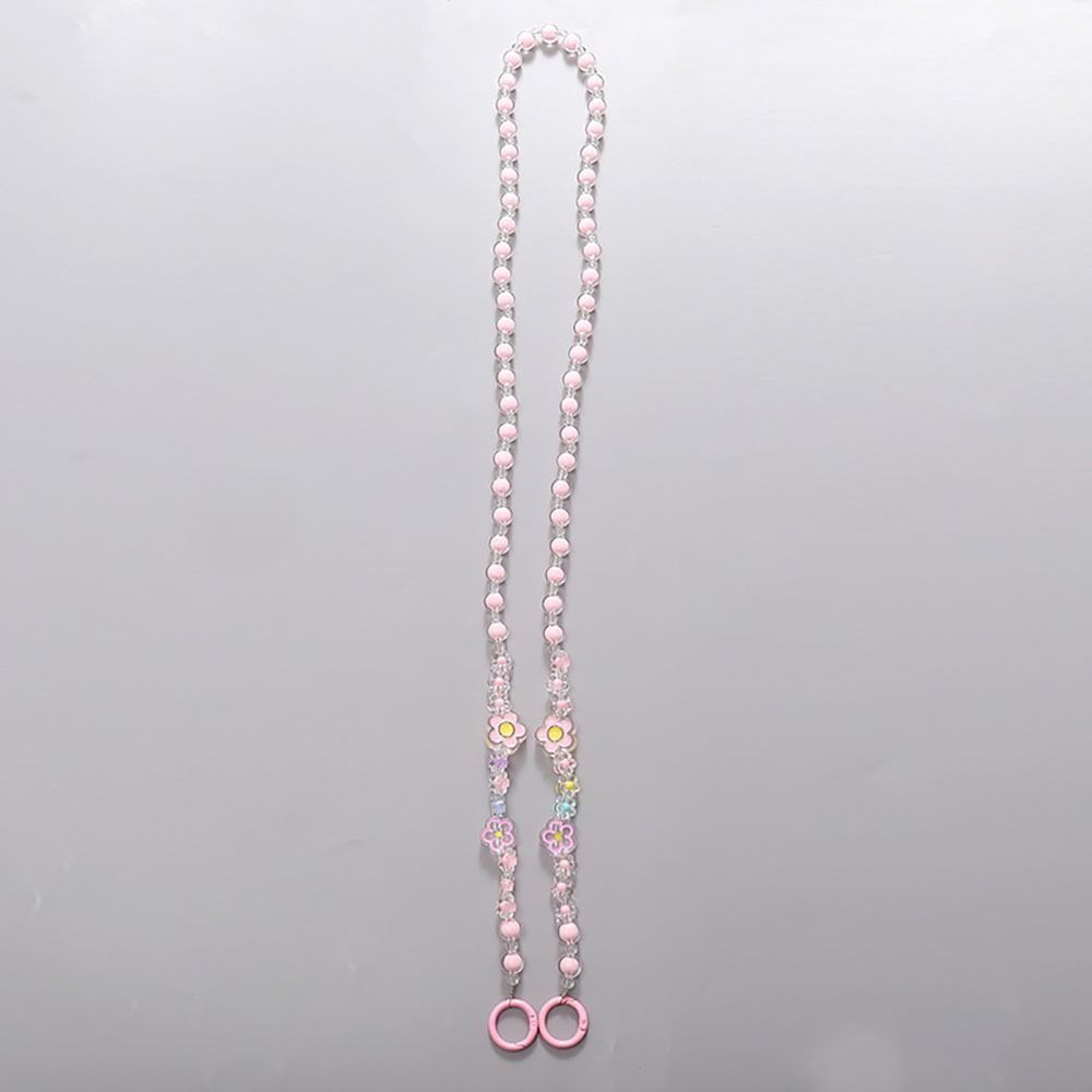 Cute Flower Bead Wallet Necklace Chain Hanging Decoration Phone Lanyard  Bag