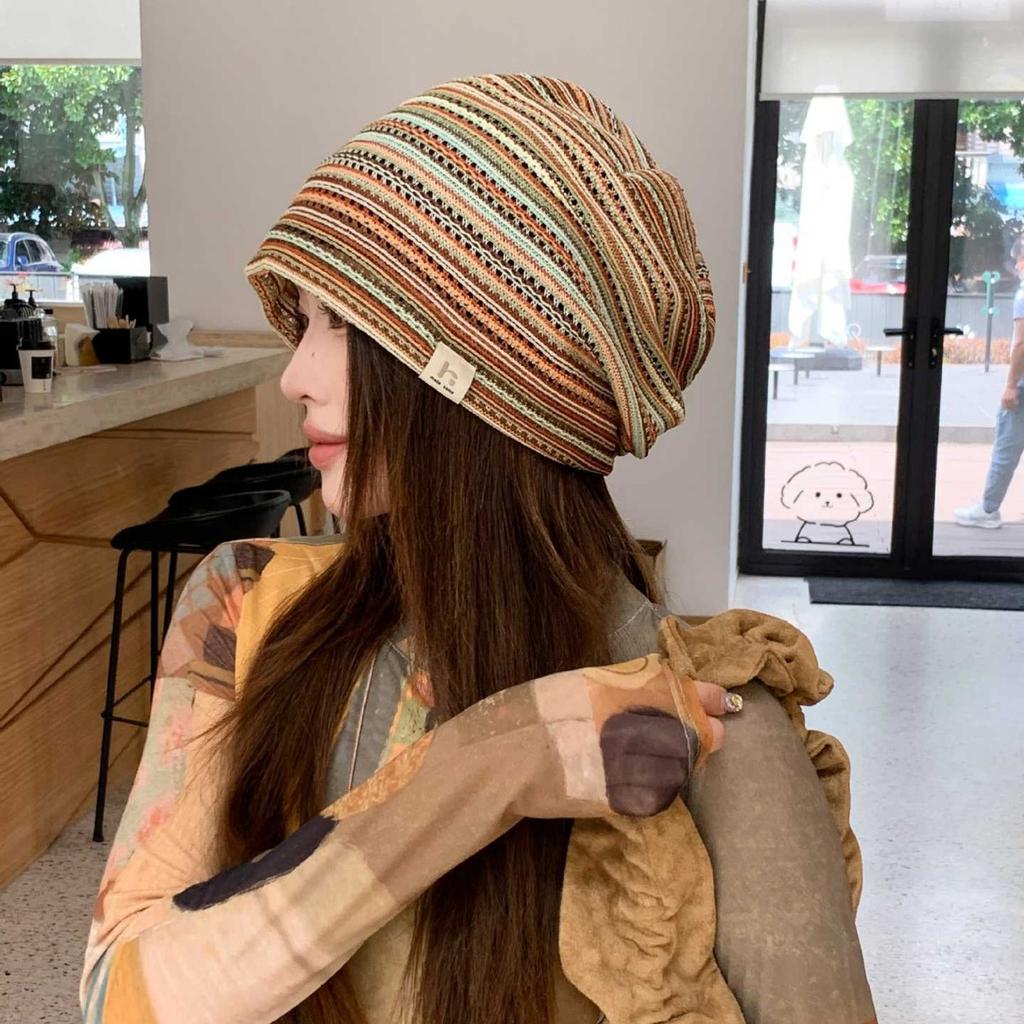 Color bar floating pile hat children foreign gas cover white hair hollow breathable hat new bag head hat