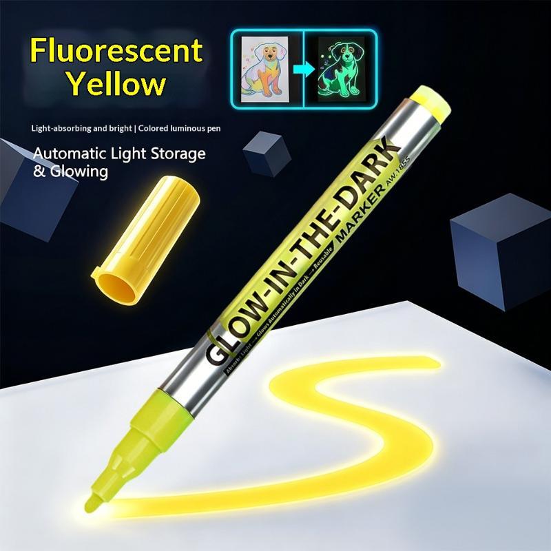 8 Colors Fluorescent Luminous Marker Party Decoration Paint Diy Crafts Creative Artwork Waterproof Non-Toxic Dark Pen Draw Tool