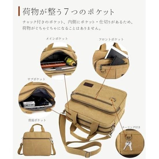 Lov Sawar Shoulder Bag Mens Crossbody Small Size A4 Pocket Multiple Pockets 2-way Carry Handheld Large Capacity Lightweight Everyday Use