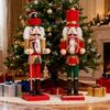 Yousheng Weihnachts-Nussknacker-Ornament Großer Holzsoldaten-Nussknacker Figur für Weihnachtsbaum Haustür Hoteldekoration
