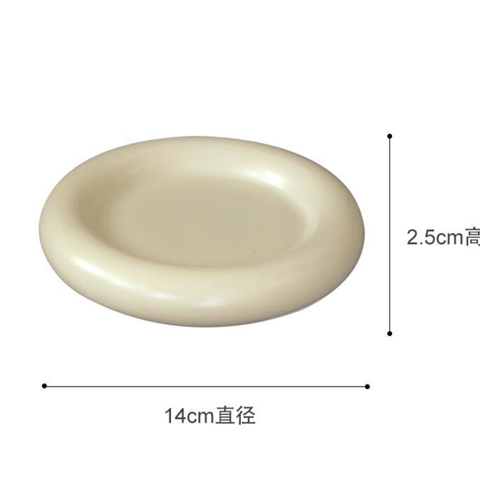 Round Ceramic Jewelry Tray Decorative Display Moranti Color Small Dinner Afternoon Tea Dessert Plate Key Plate Display