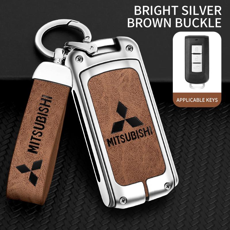 Auto Zinklegierung Schlüssel Etui Tasche Metall Schlüsselhülle für Mitsubishi Outlander Pajero Lancer EX Evolution X Ralliart Asx L200 Triton Colt