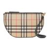 Burberry Olympia Series Vintage Check Print Cotton Blend Polyurethane Underarm Half Moon Shoulder Tote Bag Women bags Beige 80505801