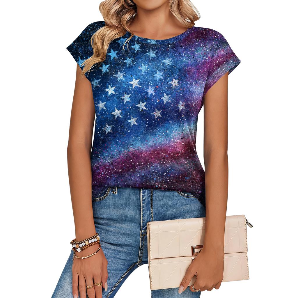 Dammode Casual Retrotryckt T-shirt med Lös Passform