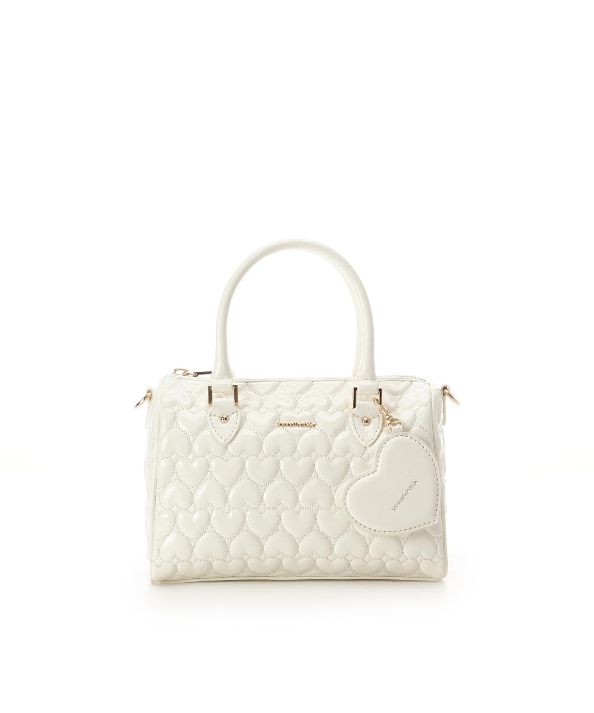 

Samantha Vega Eternal Heart Quilted Mini Boston Bag for Women белый