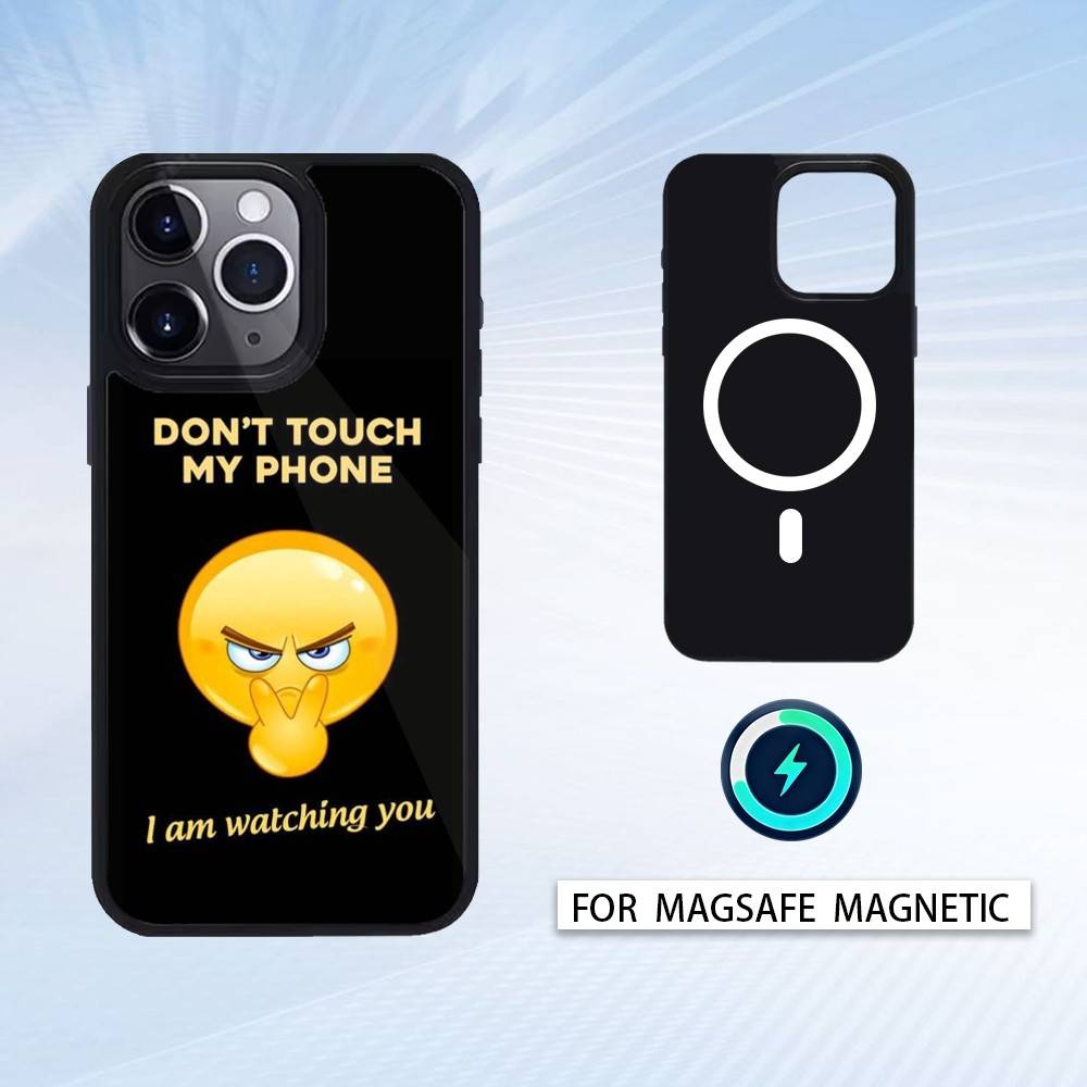 1PC Dont Touch My Phone Phone Case For iPhone 17,16,15,14,13,12,Pro,Max For Magsafe Magnetic Wireless Charging