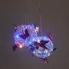 1PC new led solar hanging tree ball simulation butterfly ball chandelier outdoor garden light decorative aluminum wire ball light