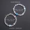 Natural White Crystal Bracelet for Women, Aquamarine and Pink Crystal Fresh Jewelry, Gift for Best Friend, White Agate Bracelet