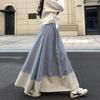 Women's High Waist Japanese Retro Stripe A-line Umbrella Skirt – Slimming and Elegant for Spring/Summer