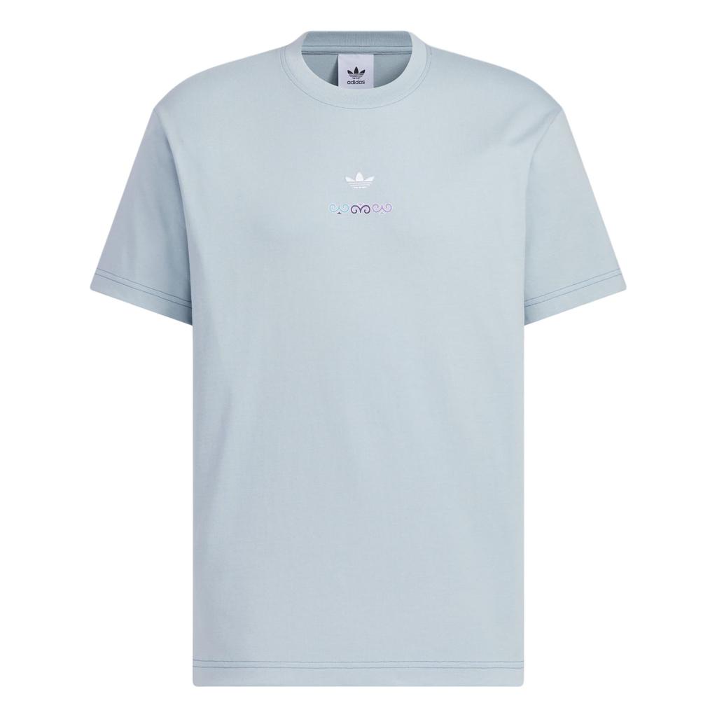 Adidas Originals Short Sleeve T-Shirt Fashion Logo Round Neck Loose Fit Men Tops Blue KC1430