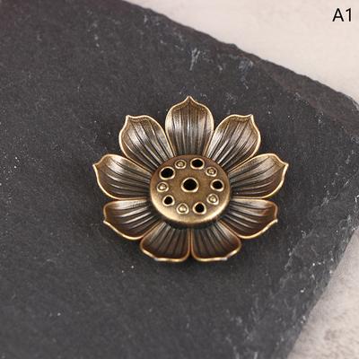 1 Adet Alaşımlı Tütsü Brülörü Çubuk Tutucu Plaka Budizm Lotus Tütsülük Bronz Nasturtium Tütsü Brülörü