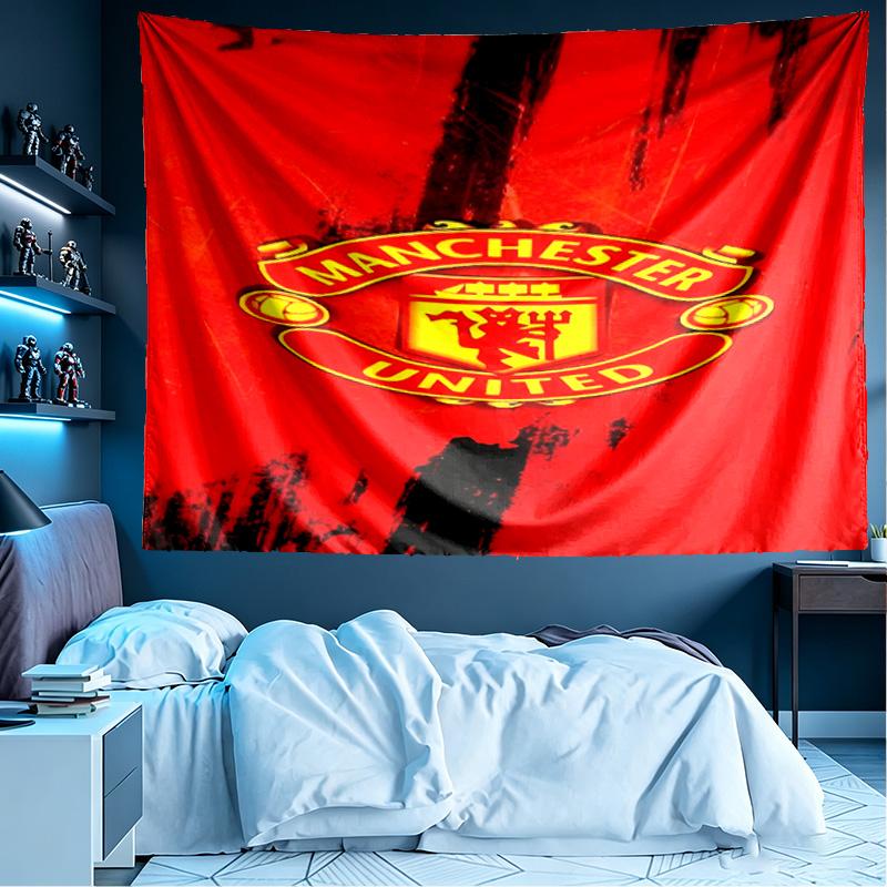 Manchester United F.C Print Tapestry, Lightweight Wall Hanging, for Bedroom, Dorm, Living Room, Home Art Decor - Birthday Christmas Gift for Friends