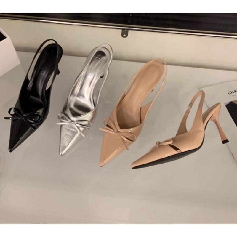 New Summer Slip on High Heel Women Sandals Butterfly-knot Singbacks Pumps Stripper Party Female Sandals Zapatos Mujer