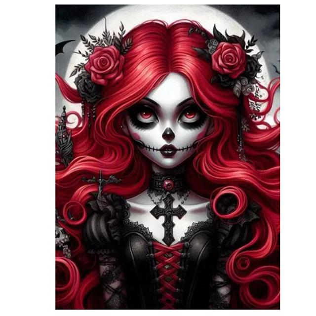 DIY Diamant Malerei Neue 2024 Erstaunliche Gothic Engel Rose Mädchen 5D DIY Diamant Mosaik Stickerei Kreuz Stich Kits Wohnkultur