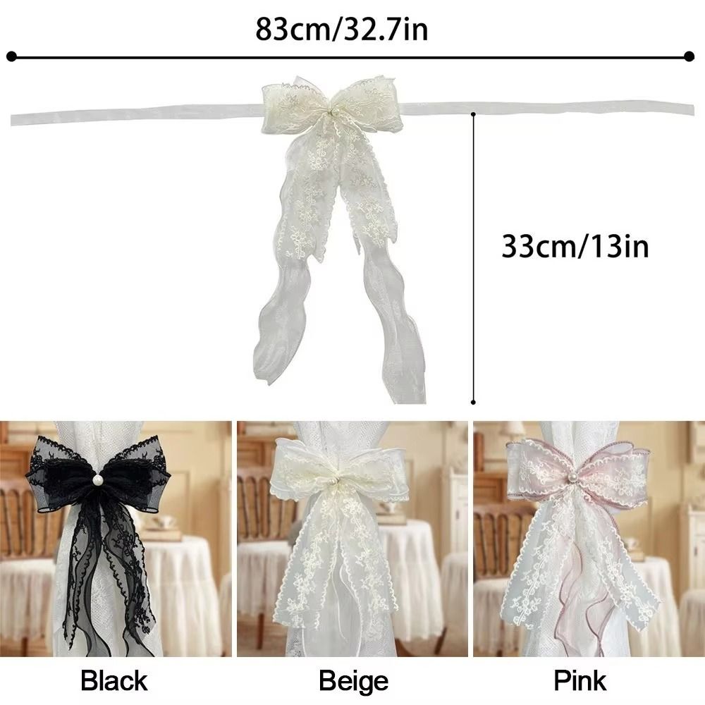 Lace Bow-knot Curtain Tieback Clip Easy Installation Decorative Curtain Holders Exquisite Design Curtain Tied Belt