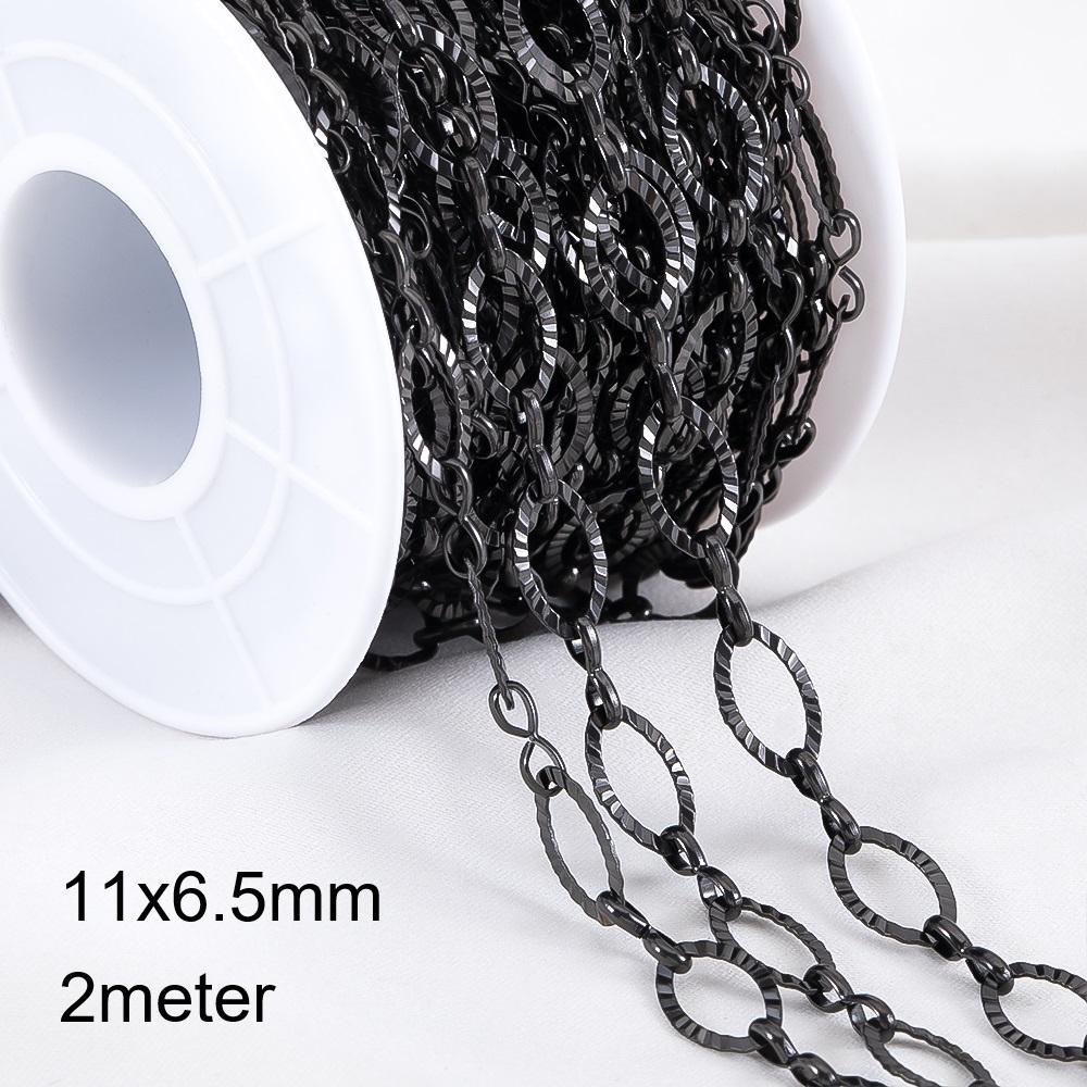 2meter 1meter Black Plated Chain for Men Punk Jewelry Making Necklace Stainless Steel Trend Link Chain Chunky Chain DIY Bracelet