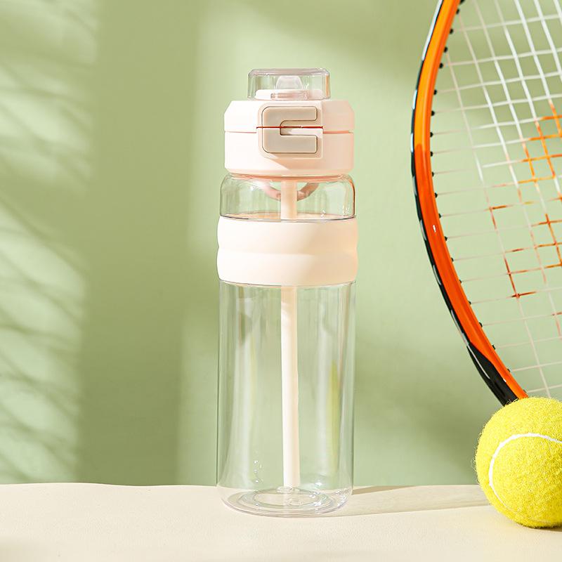 Water Bottle New Student Water Cup Outdoor Sports Large Capacity Straw Cup High Value Portable High Temperature Resistant Plastic Cup