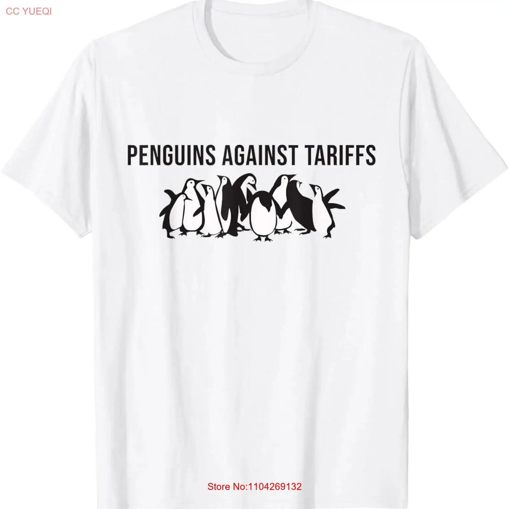 Penguins Against Tariffs Penguin Resist Funny T Shirt Vintage Stylish Slightly Top For Everyday Wear Fashion Breathable
