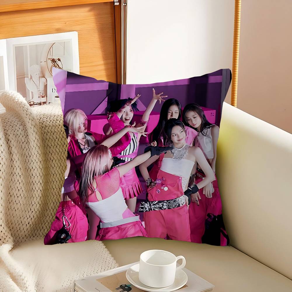 Kpop B-Babymonster Pillow Case Throw Pillow Chair Seat Cushion Nap Pillows Chair Cushion Seat Soft Pad Pillow Sofa Cushion
