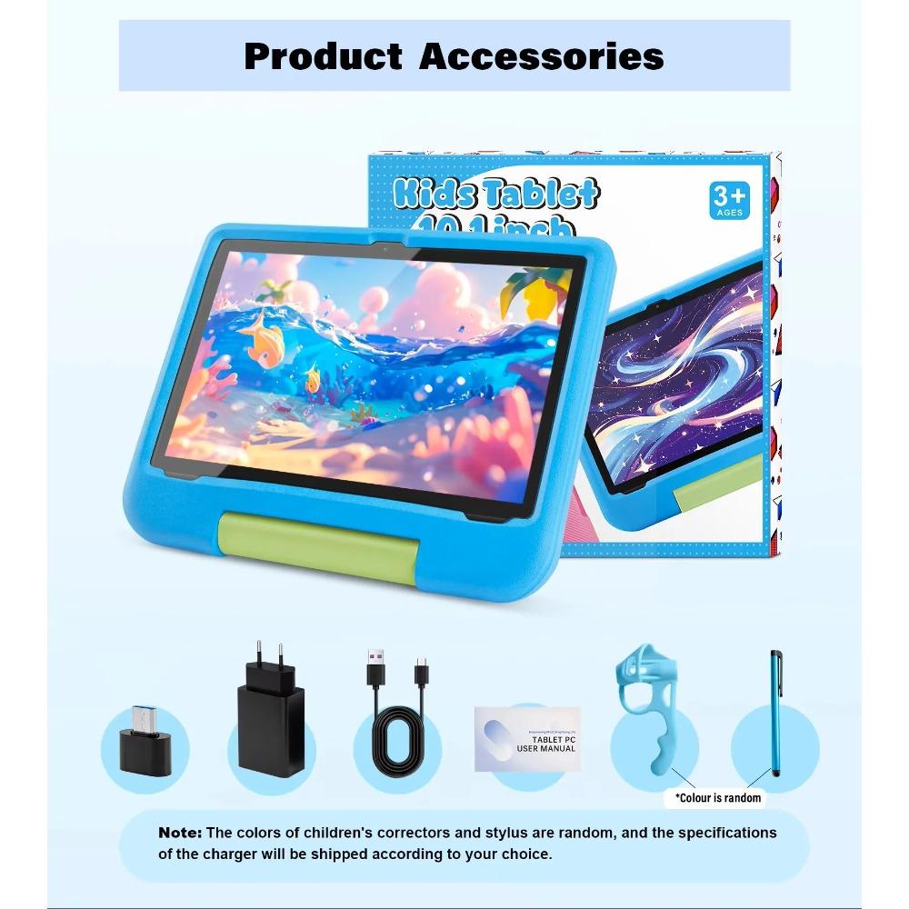 Paitanry Tablet da 10,1 Pollici per Bambini Android 15 8GB RAM 64GB ROM Display HD Tab USB Type-C 5G WIFI 6 Tablet PC Regalo per Bambini