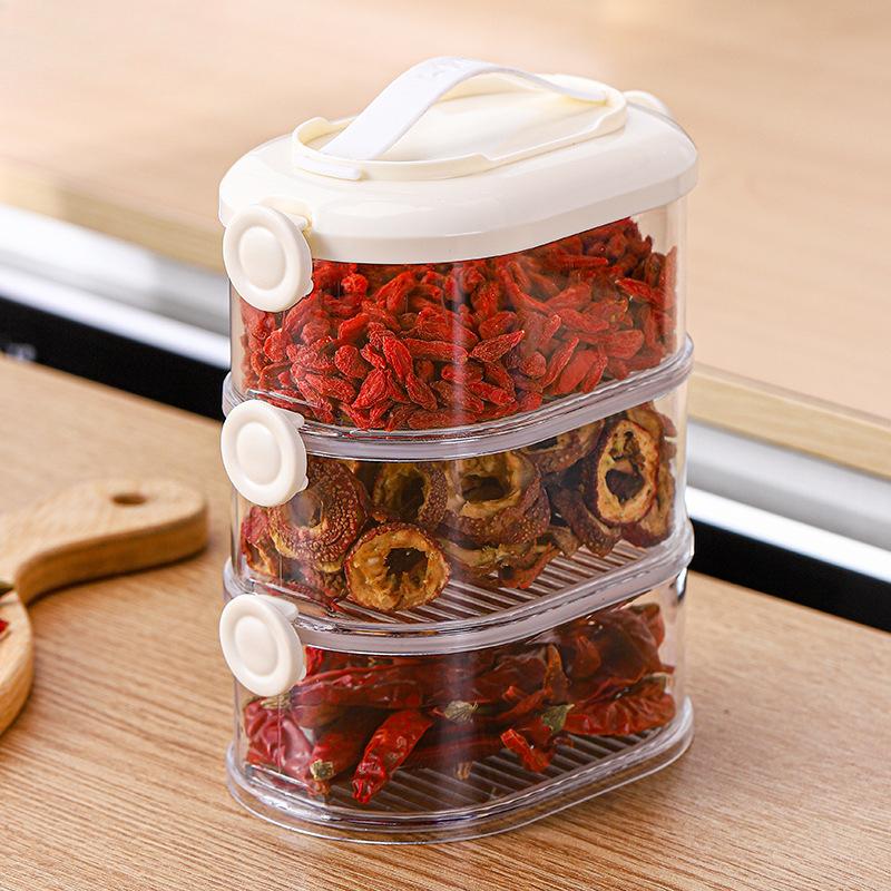 Kitchen Storage Box Household Scallion Ginger and Garlic Preservation Box Dried Fruit and Nut Sealed Box