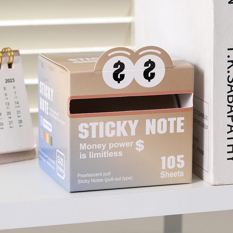 

Gradient Pearl-Luster Pull-Tab Index Sticky Notes Ins Half-Transparent Note Adhesive High-Aesthetic Student Stickers