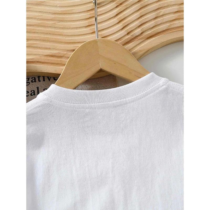 European sizes little boys Short Sleeve T-Shirt Soft & Comfortable Everyday Top, Suitable for home, outdoor, and sports activities