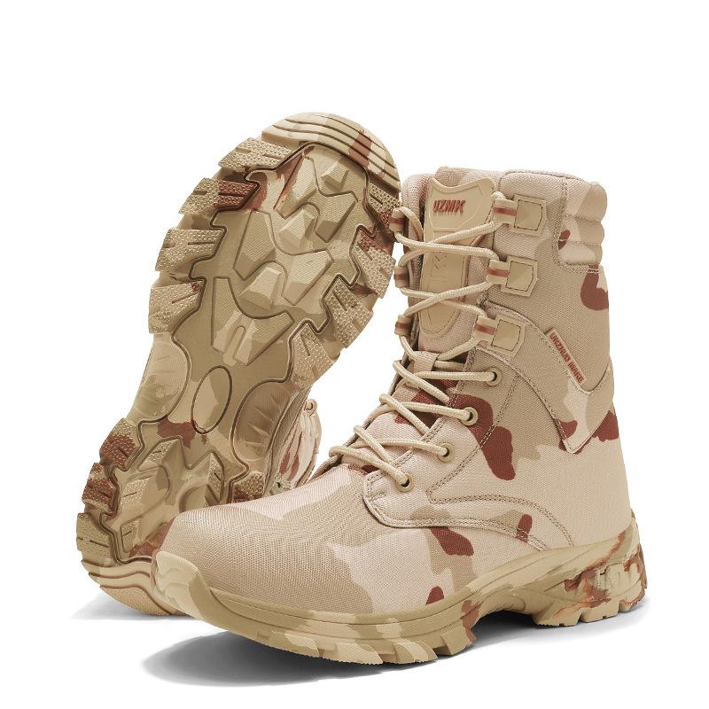 

Мужские камуфляжные ботинки Высокие походные ботинки Уличная рабочая защитная обувь для мужчин Тактические ботильоны Ботинки для тренировок в джунглях Ботас 39 песочный