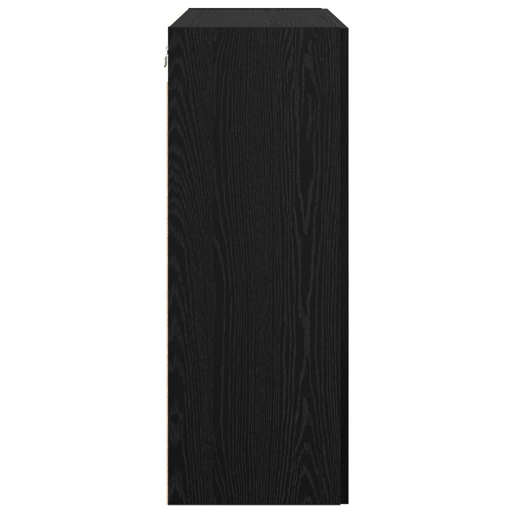 Wall Mounted Cabinet Black Oak Effect 69.5 x 34 x 90 cm