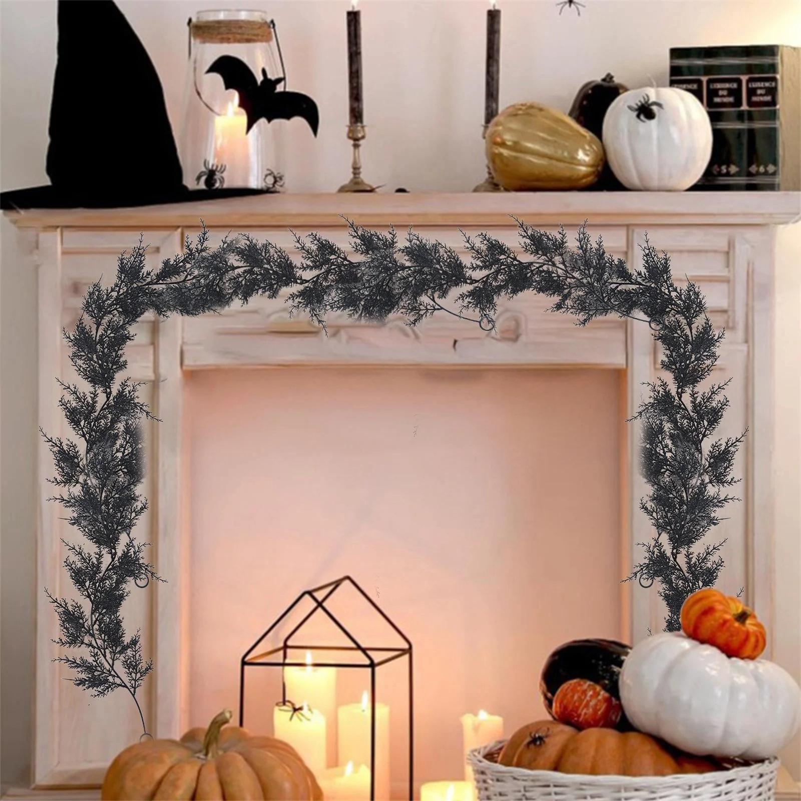 

Имитация лозы золотистой ивы, искусственный эвкалипт, праздник урожая, Хэллоуин One Size чёрный