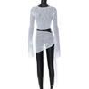 Ensemble crop top à manches longues à lacets en dentelle résille et jupe courte - Mode d'été européenne et américaine pour femmes