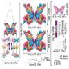 Butterfly Wind Chime Double Sided Diamond Painting Hanging Pendant 5D DIY Diamond Painting Dots Pendant for Home Wall Decor