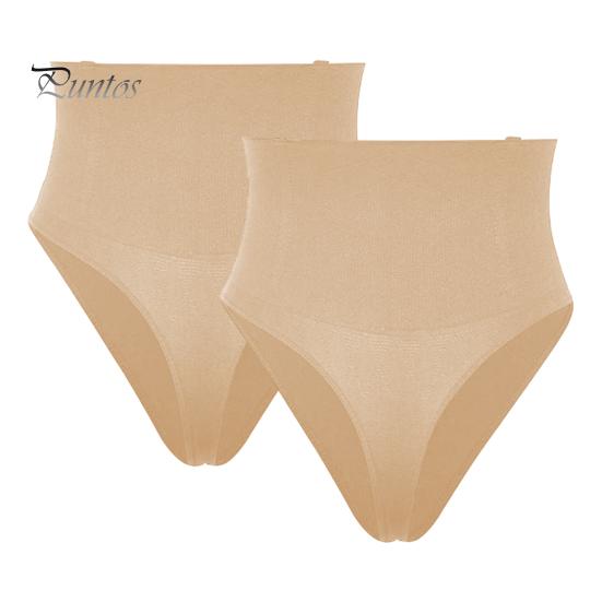 

2 шт. Женские стринги с высокой талией, утягивающие живот, не прикрывающие ягодицы, цельные, хорошо дышащие, эластичные, быстросохнущие, корректирующие осанку трусы женские L бежевый