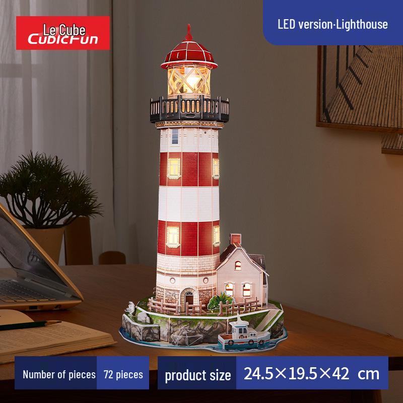 

Куб Маяк 3D Стерео Пазл - Цветное Световое Издание Креативная Светящаяся Строительная Модель