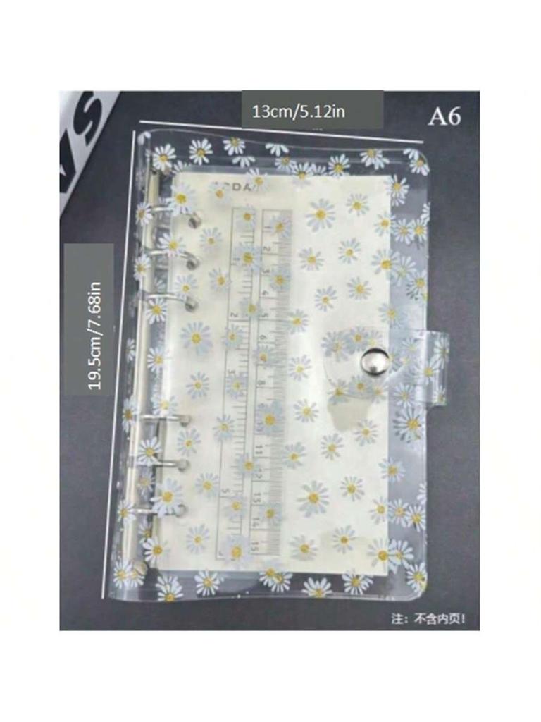 Handbook Notebook Transparent PVC Shell A6 Binder Japanese and Korean Ins Style Same Envelope Cute Little Daisy
