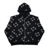 Hoodie Coat Star Print Pockets Zipper Closure Elastic Thread Cuff Long Sleeve Loose Unisex Hooded Streetwear Hip Hop Fall Winter