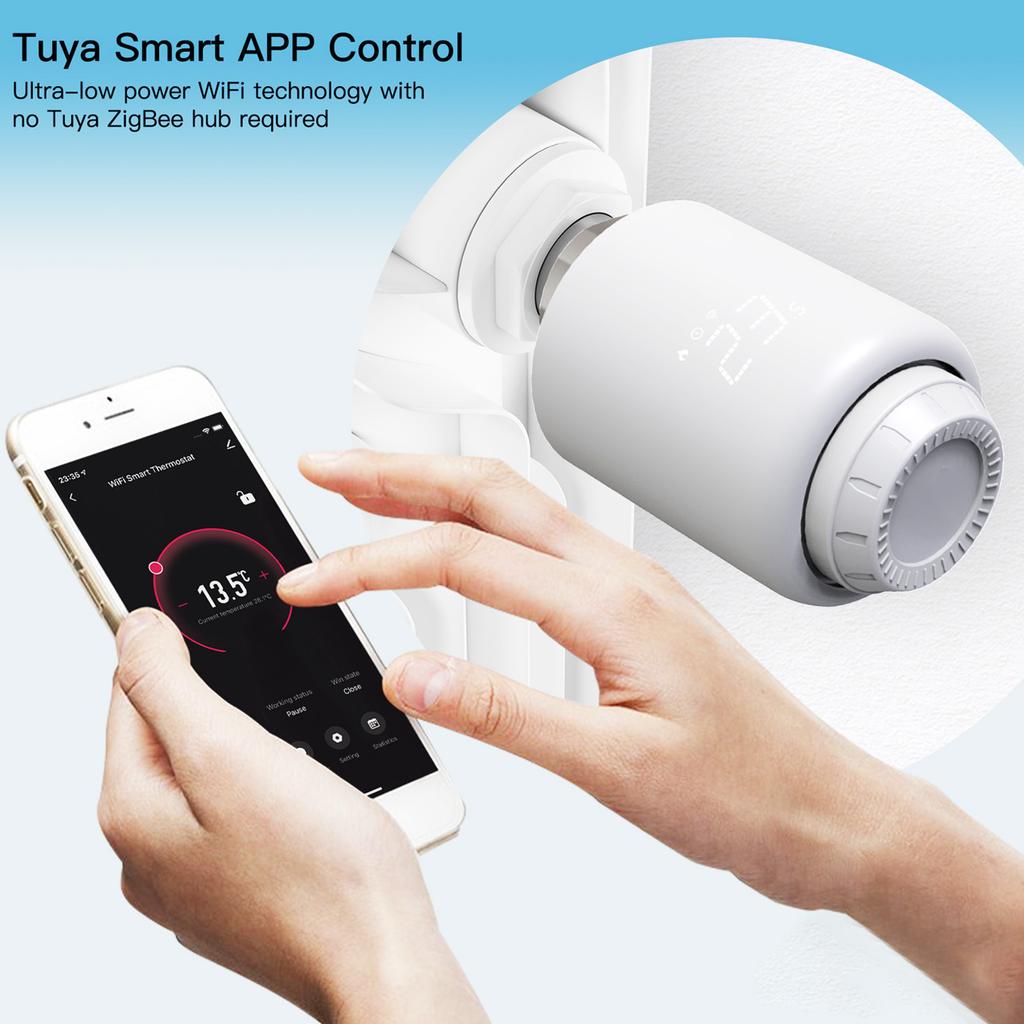 Smart   Valve Thermostat Controller, Wireless Control Timing Function for Home, The temperature adjustment is very sy with rotating knob, while