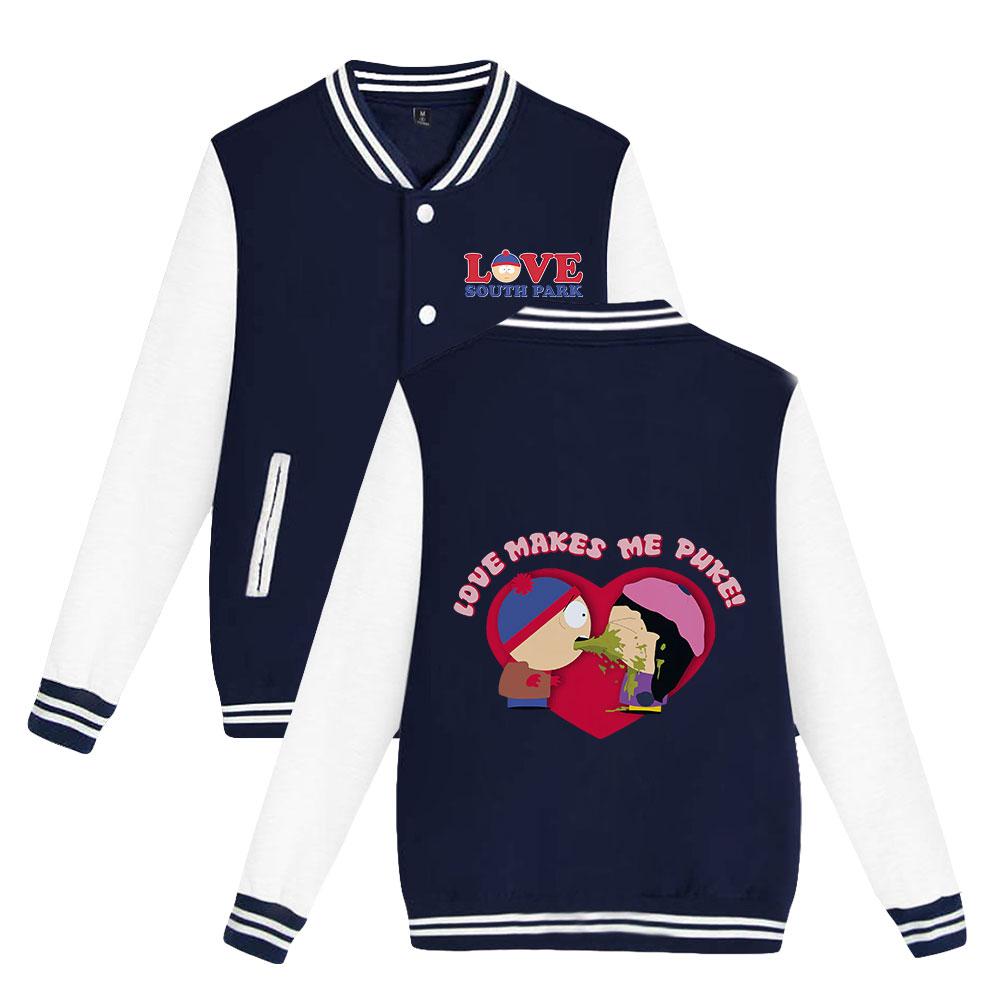 

HOT Fashion Streetwear SOUTH PARK Print Sweatshirt Women Men s Casual Outdoor Sport Rocky Hoodie Jackets XXS темно-синього кольору