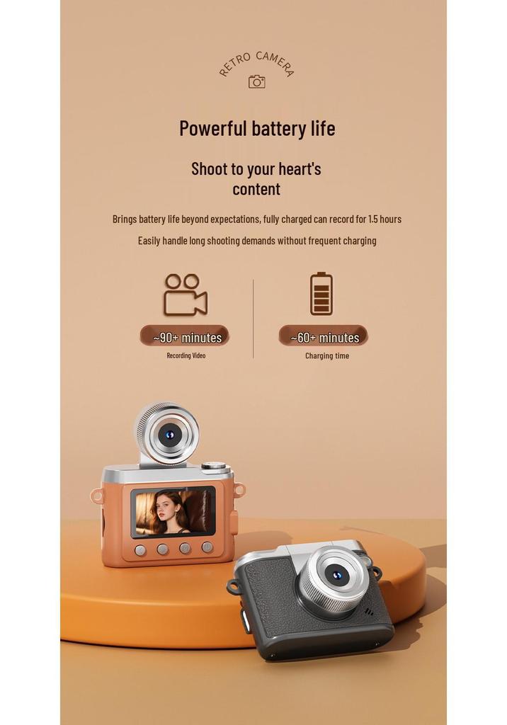 Retro Mini CCD Camera for Campus Students - HD, Selfie-Ready, Portable