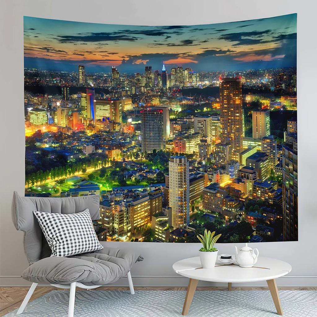 San Francisco Bay Bridge Tapestry City Night View Tapestry Landscape Tapestry Home Living Room Bedroom Wall Art Tapestries