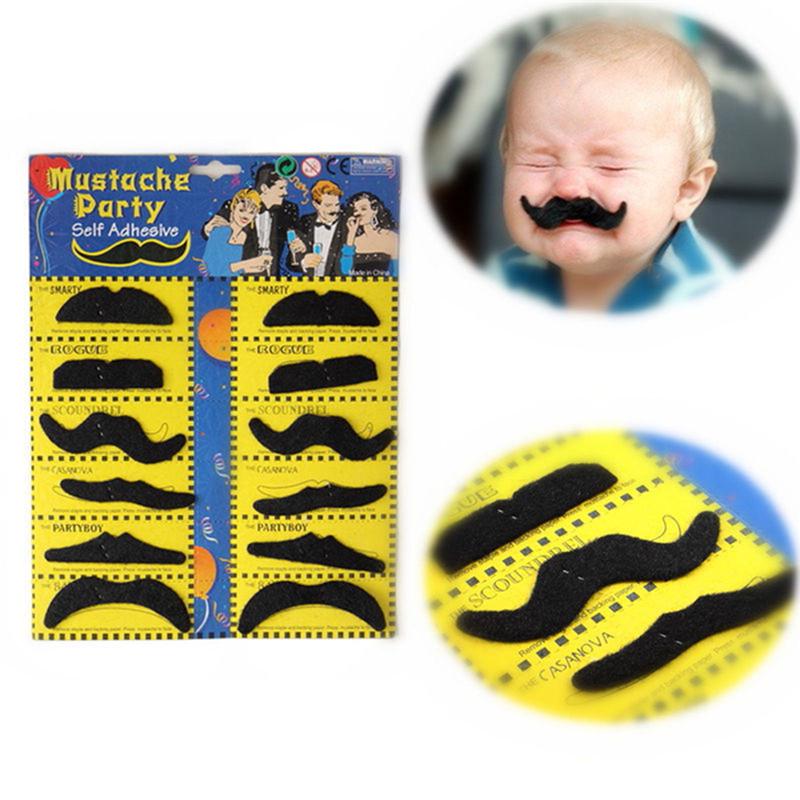 12ks/balení Party Halloween Falešný knír Legrační cosplay foto rekvizity Kostýmní vousy