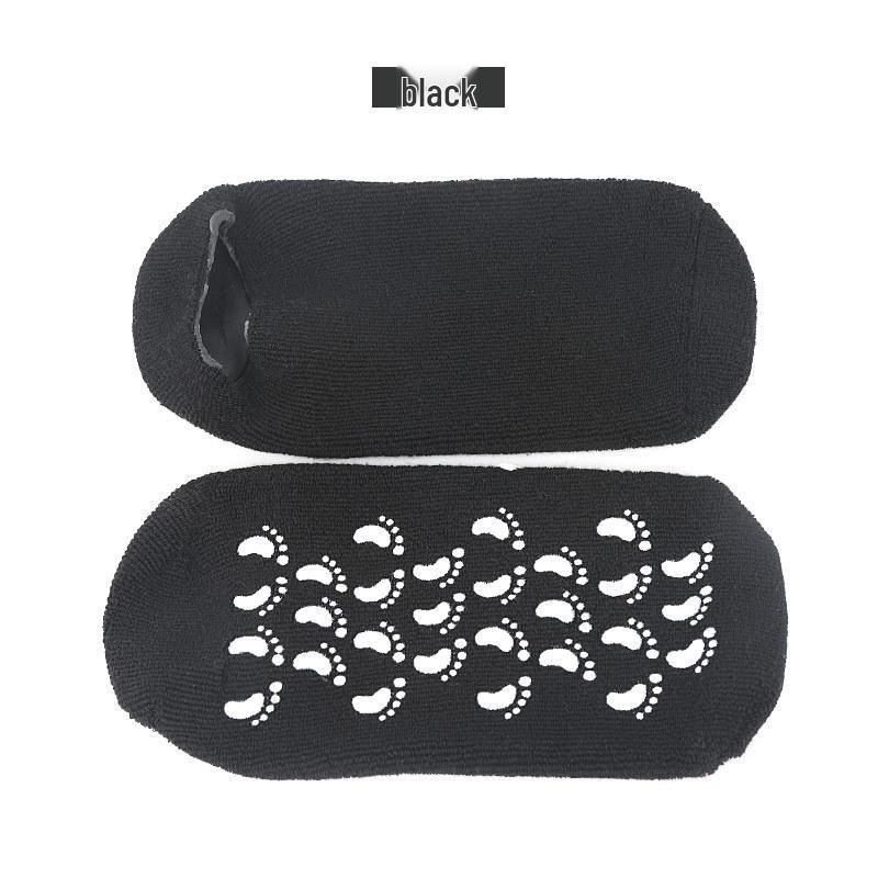 Silicone Gel Cotton Yarn Foot Whitening Socks with Adhesive Grip Strips